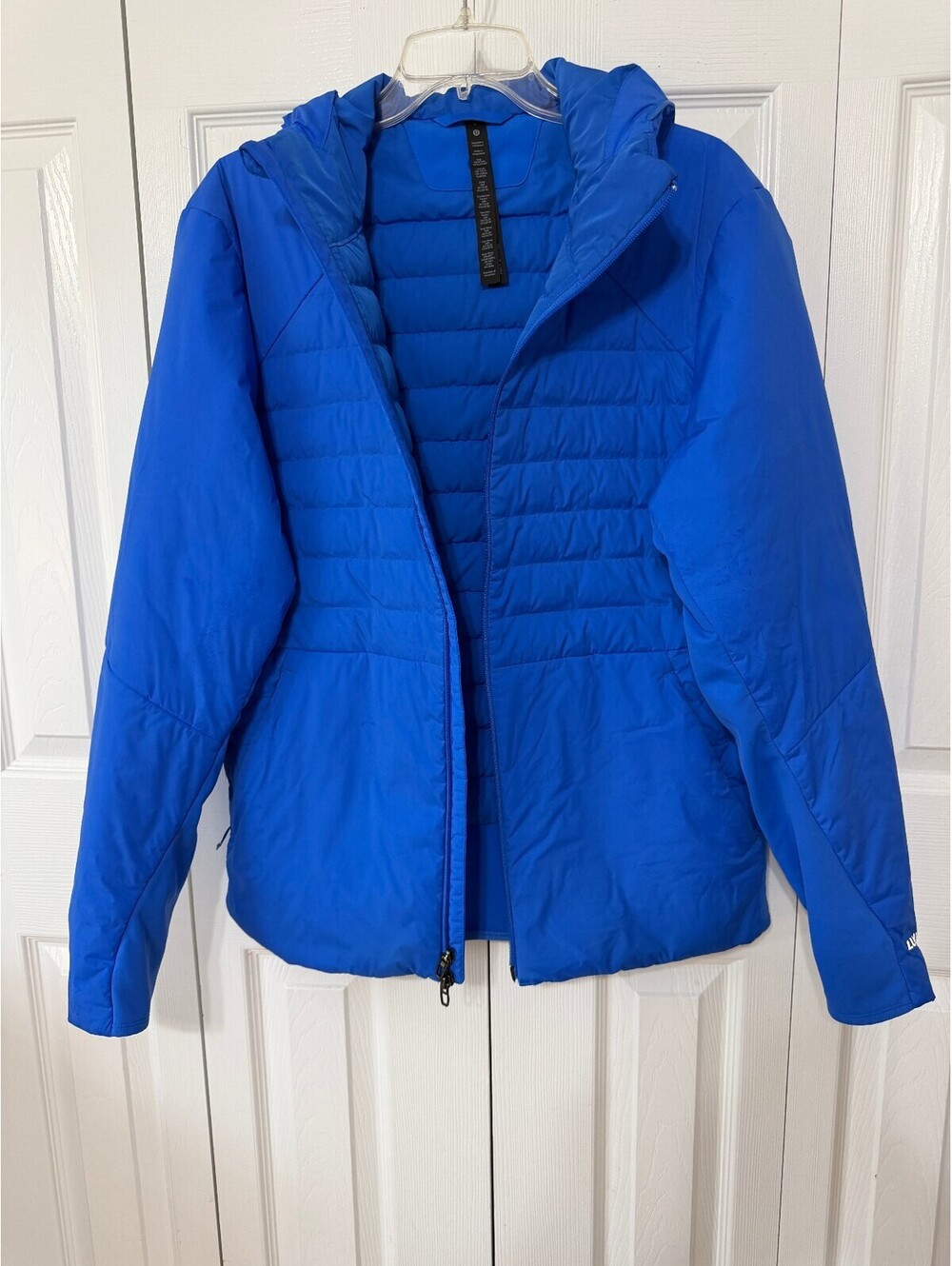 Lululemon Blue Goose Down Jacket with Hood, Size L/G
